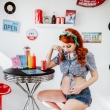 Pin-Up t�hotensk� focen� retro foto pin-up fotografie Praha Nikol Obrov� fotografka