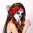 El Día de los Muertos by Nikol Obrová Photographer, make-up, vlasy: vizážistka Marika Janečková, modelka: Andrea Kocmanová, El Día de los Muertos je mexický svátek mrtvých, při kterém je využíváno i takové líčení jako karikatura smrtky