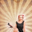 pin-up retro fotografie Praha fotografka Nikol Obrov�, viz�istka Eva Ceralov� pin-up foto